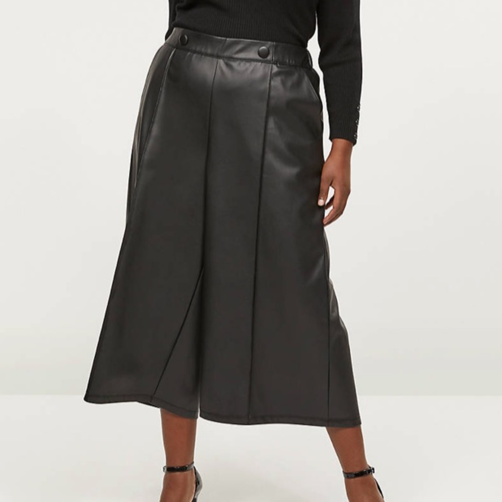 NWT Lane Bryant Faux Leather Crop Gaucho Pants PLUS SIZE